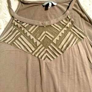 BKE Tank XL Sheer Aztec at top. GORGEOUS piece fits like a large.